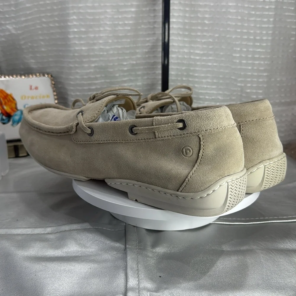 (W9) Men's Rockport Light Beige Suede Driving Moccasin Shoes-V73208- Size 13M